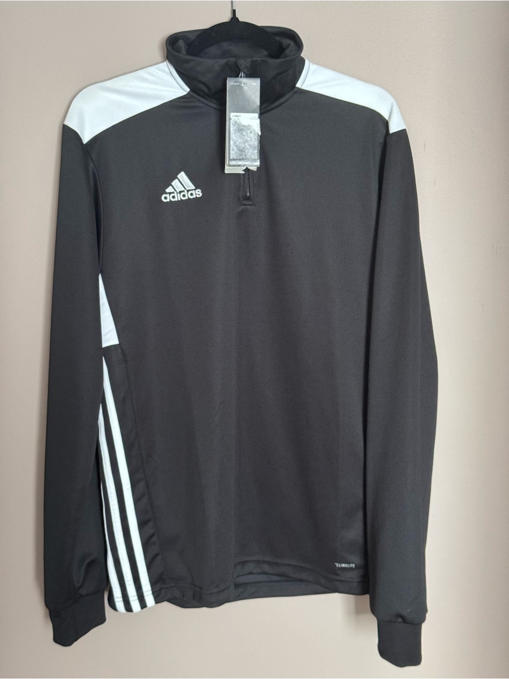 Adidas climalite Men's Black & White Quarter-Zip Training Top